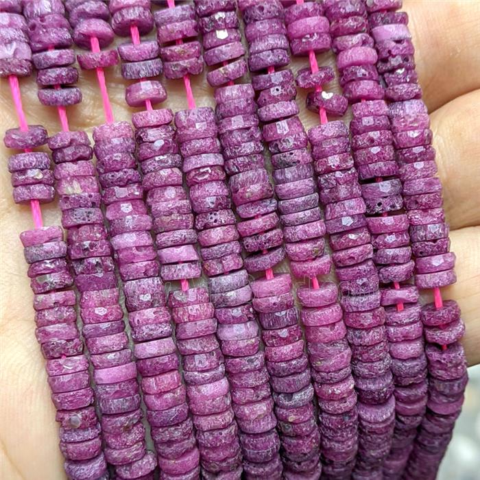 Natural Ruby Heishi Beads Faceted
