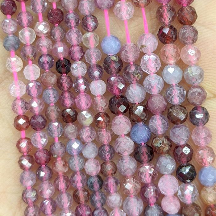 Natural Spinel Beads Multicolor Faceted Round