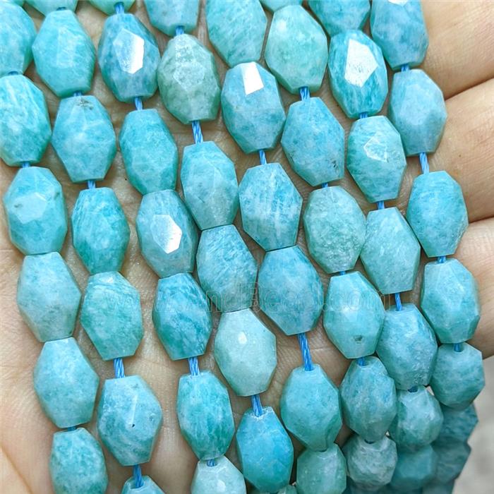 Natural Amazonite Barrel Beads Faceted