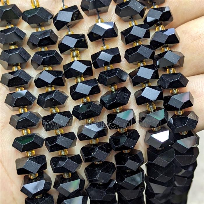 Black Obsidian Jasper Heishi Beads Faceted