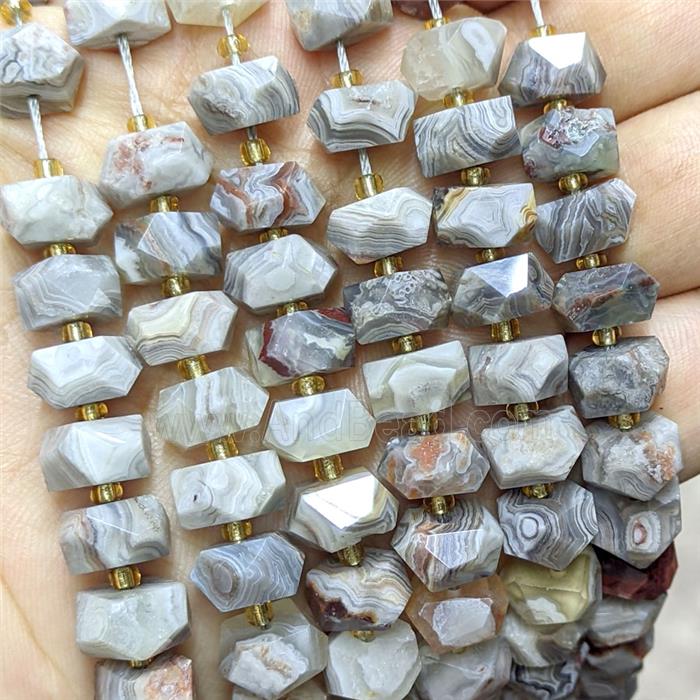 Gray Botswana Agate Heishi Beads Faceted