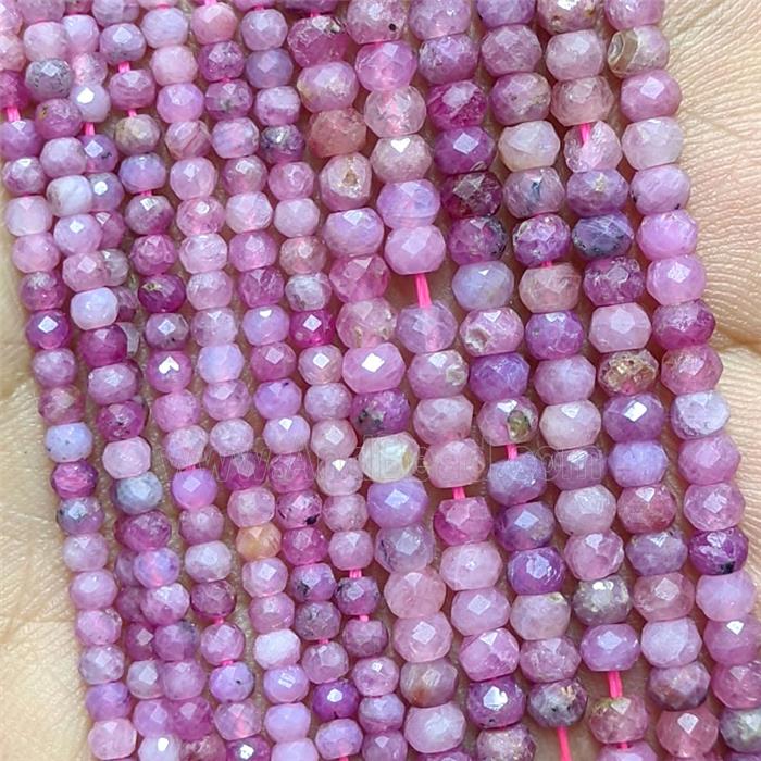 Natural Ruby Beads Faceted Rondelle