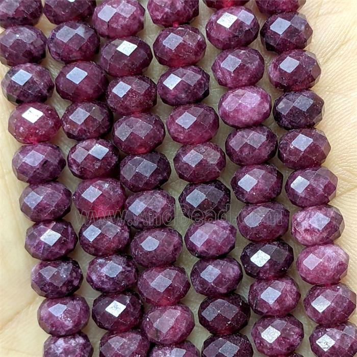 Red Jade Beads Faceted Rondelle Dye