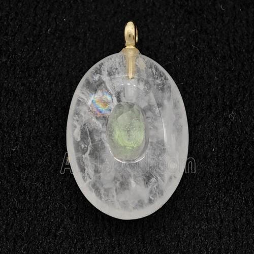 Natural Clear Quartz Oval Pendant