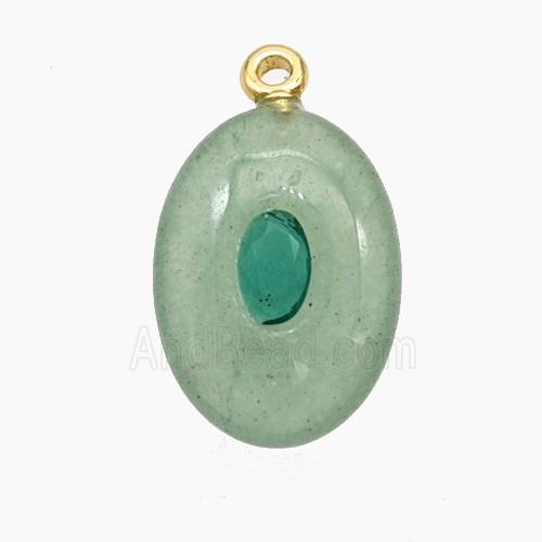 Natural Green Aventurine Oval Pendant