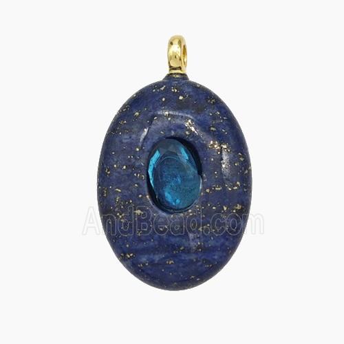 Natural Blue Lapis Lazuli Oval Pendant
