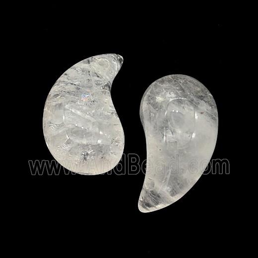 Natural Clear Quartz Comma Pendant