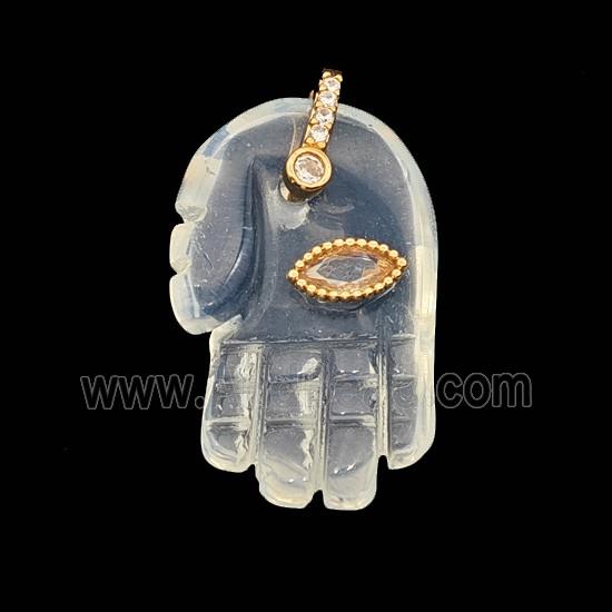 White Opalite Buddha-Hand Pendant