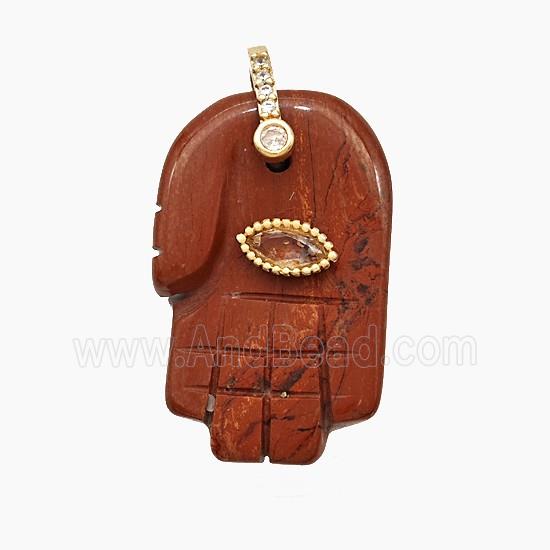 Natural Red Jasper Buddha-Hand Pendant