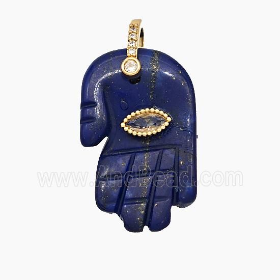 Natural Blue Lapis Lazulie Buddha-Hand Pendant