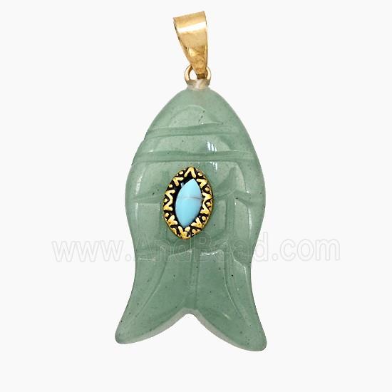 Natural Green Aventurine Fish Pendant