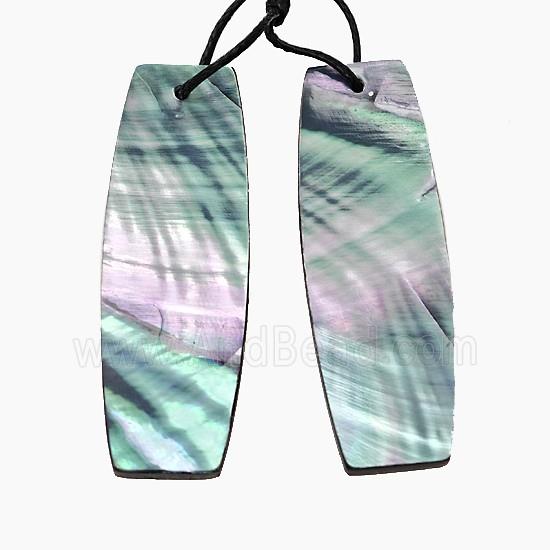 Gray Abalone Shell Rectangle Pendant