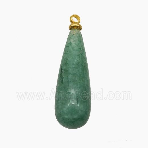 Natural Green Strawberry Quartz Teardrop Pendant
