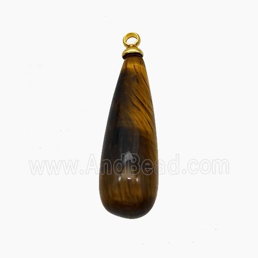 Natural Tiger Eye Stone Teardrop Pendant