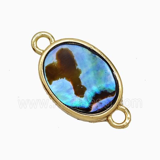 Abalone Shell Oval Connector Gold Plated