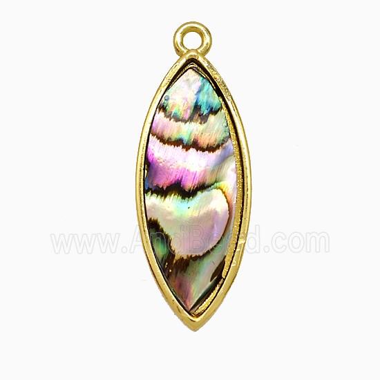 Abalone Shell Eye Pendant Gold Plated