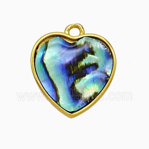 Abalone Shell Heart Pendant Gold Plated