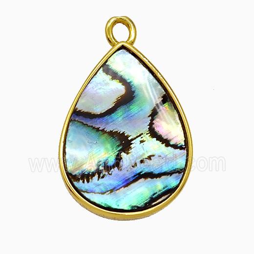 Abalone Shell Teardrop Pendant Gold Plated
