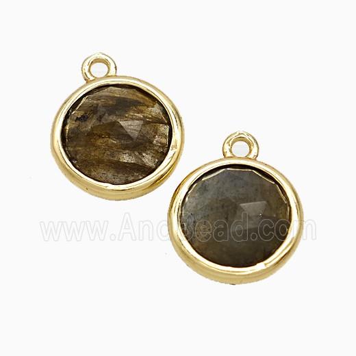 Labradorite Circle Pendant Gold Plated