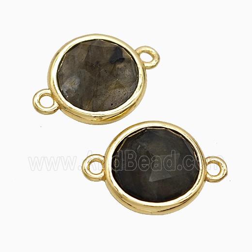 Labradorite Circle Connector Gold Plated