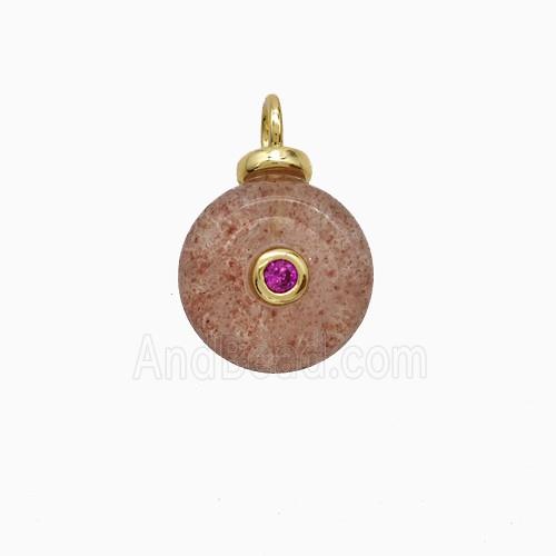 gemstone Pendant pave zircon, gold plated