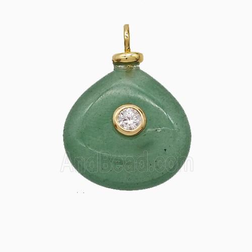 gemstone Pendant pave zircon, gold plated