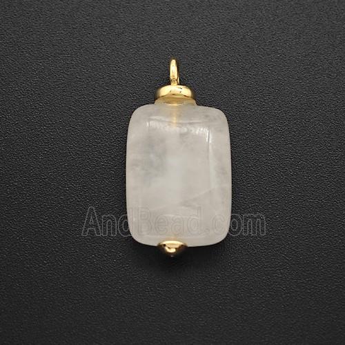 White Crystal Quartz Rectangle Pendant