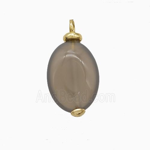 Gray Agate Oval Pendant