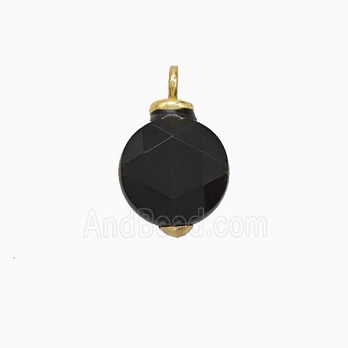 Black Obsidian Coin Pendant