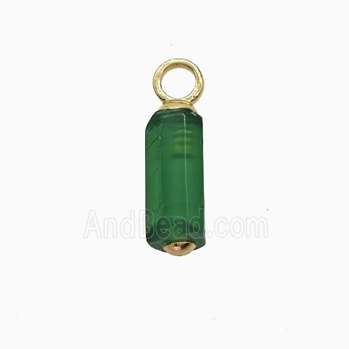 Green Dye Agate Stick Pendant