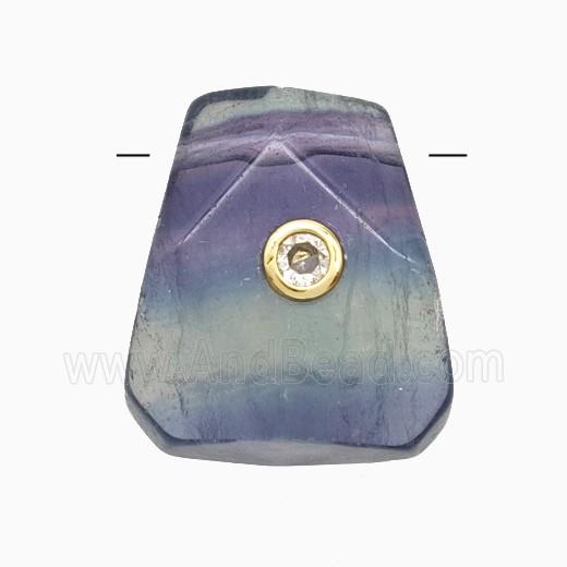 gemstone Pendant pave zircon, gold plated