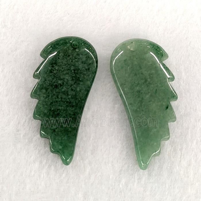 Natural Green Aventurine Angel Wings Pendant