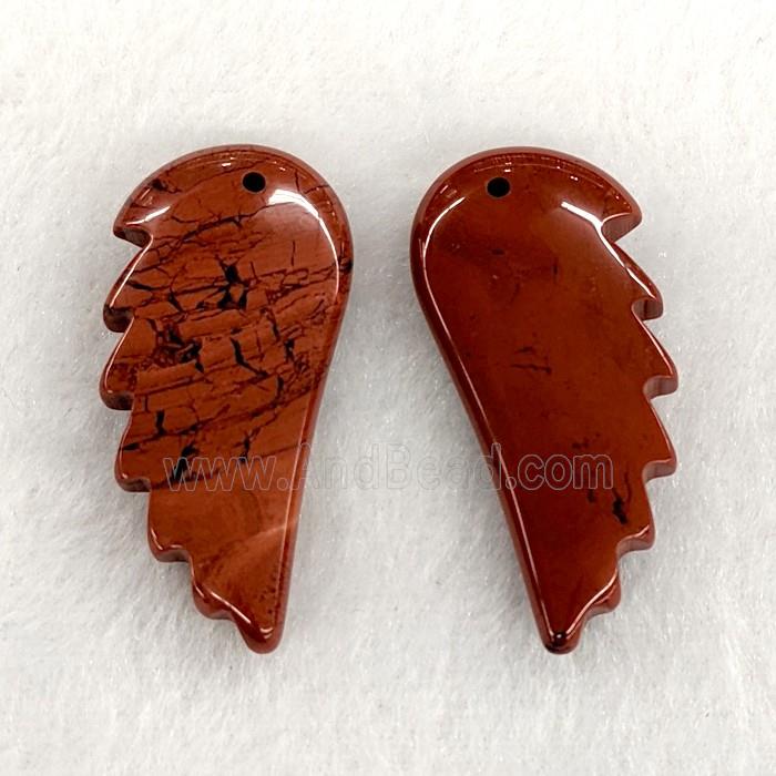 Natural Red Jasper Angel Wings Pendant