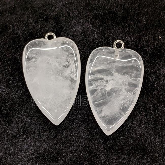 Natural Clear Crystal Quartz Heart Pendant