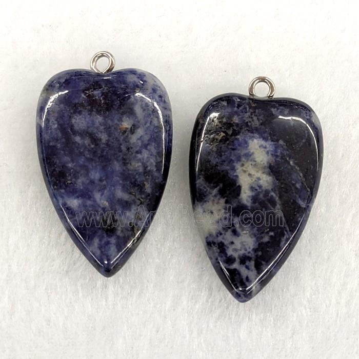 Natural Blue Sodalite Heart Pendant