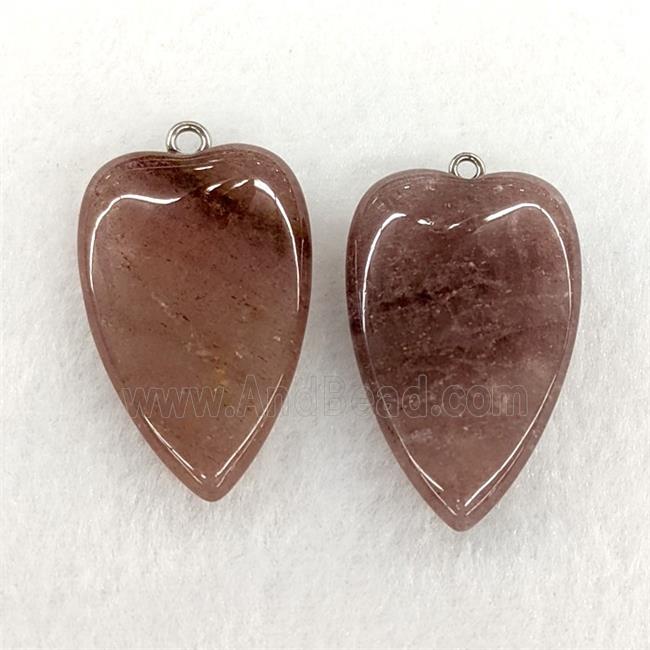 Natural Strawberry Quartz Heart Pendant