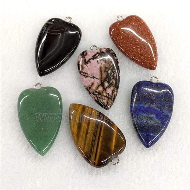 Natural Gemstone Heart Pendant Mixed