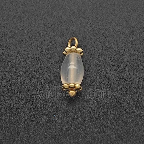White Dye Jade Rice Pendant
