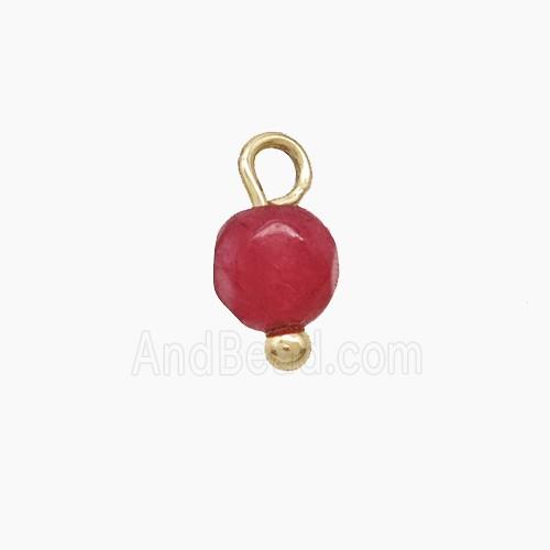 Red Dye Jade Round Pendant