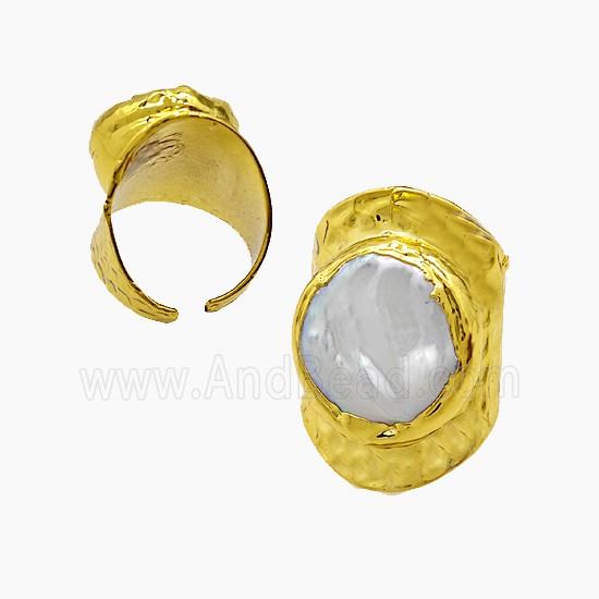 gemstone ring, gold plated