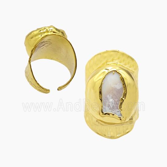 gemstone ring, gold plated