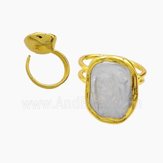gemstone ring, gold plated