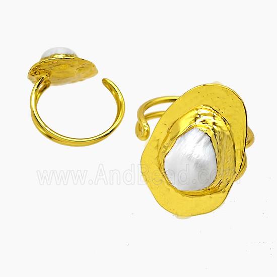gemstone ring, gold plated