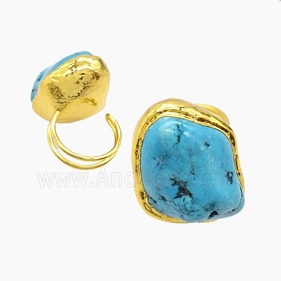 gemstone ring, gold plated