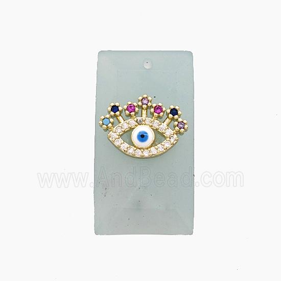 Amazonite Rectangle Pendant Pave Eye Zirconia
