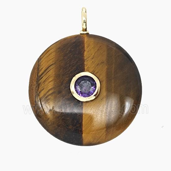 Gemstone Pendant Pave Zircon, gold plated