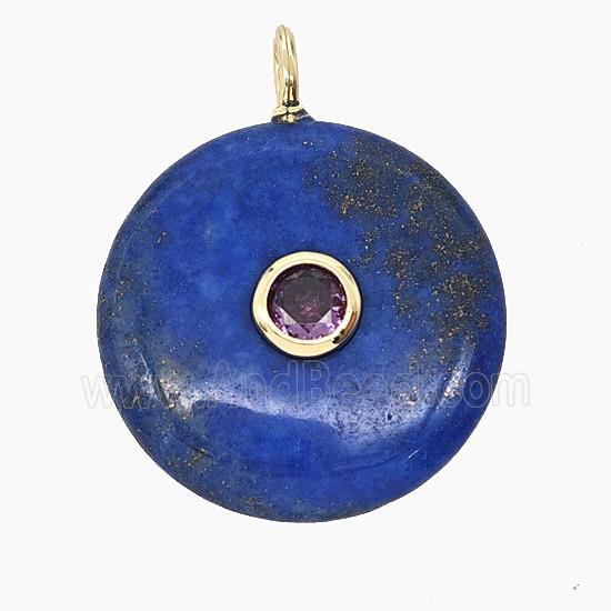 Gemstone Pendant Pave Zircon, gold plated