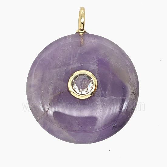 Gemstone Pendant Pave Zircon, gold plated