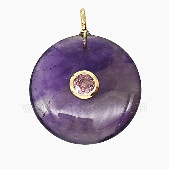 Gemstone Pendant Pave Zircon, gold plated