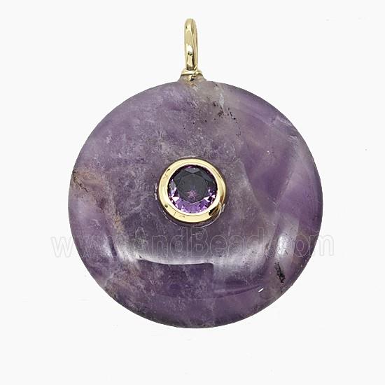 Gemstone Pendant Pave Zircon, gold plated